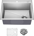 KRAUS Fairlane 25-inch Drop In/Top Mount Single Bowl 18-Gauge Stainless Steel by KRAUS