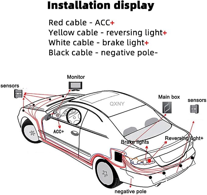 Parktronic 8 Parking Sensors Kit Reverse Backup Radar System Rear and Front View - Image 8