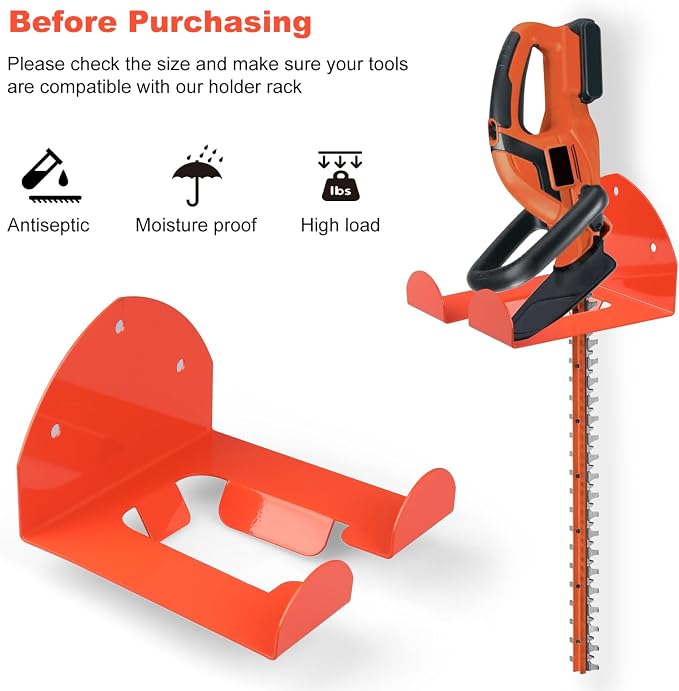 Weedeater Hanger, Trimmer Rack – 2 Pack Heavy Duty Wall Mount - Image 6