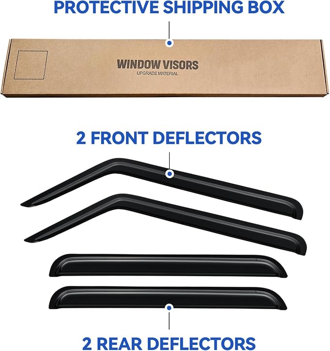 Window Visors Rain Guards for 2006-2010 Jeep Commander, Out-Channel Window Vent - Image 6