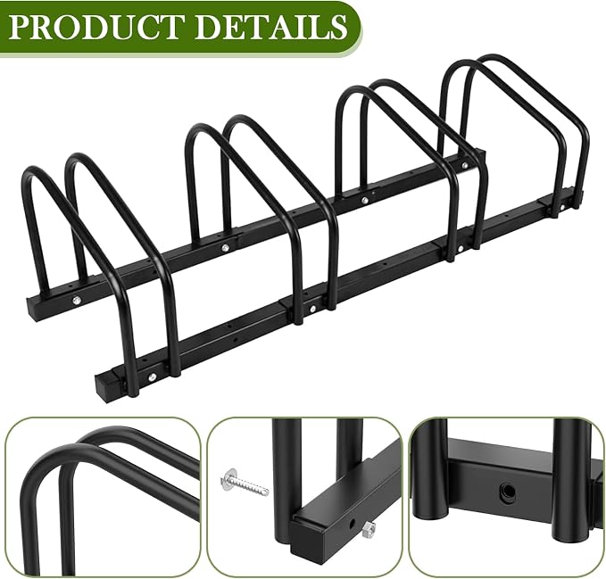 iCool Bikes Floor Bike Stand for 4 Bike, Bike Parking Rack Garage Bike Storage - Image 3