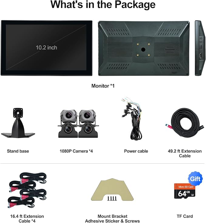 4 Channel 1080p Backup Camera Dash Cam - Image 7