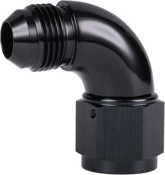90 Degree 8AN Male to 8AN Female Swivel Full Flow Fitting Adapter Coupler - Image 5