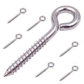 6-Pack 304 Stainless Steel Screw Eyes 3.2", Heavy Duty Screw in Eye Hooks Ring by ZUSFUL