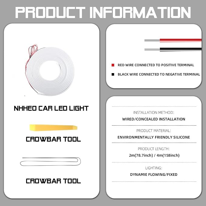 Upgrade Dynamic Flowing Car LED Trunk Light Strip, 158Inch Universal Flexible - Image 7