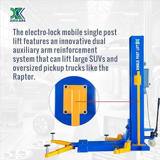 XK-6200 Mobile Single Post Car Lift Electro-Lock Maximum Lifting Capacity 6200 - Image 6