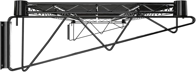 18" x 60" Black Epoxy Wire Wall Mount Shelf - Image 4