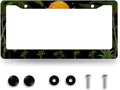 Palm Trees Sunset License Plate Frame Tropical Plants License Plate Holder by RNKATIH