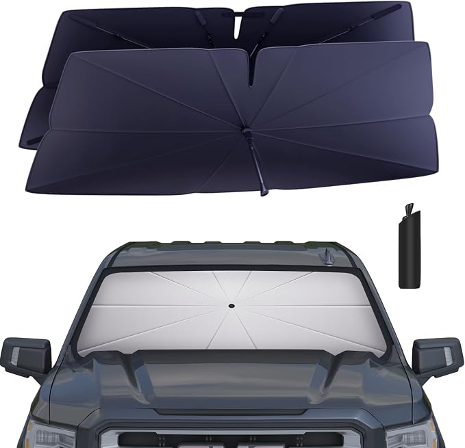 Windshield Sun Shade Umbrella for 2010-2025 Dodge RAM 2500/3500 Accessories: by HIMUMOY