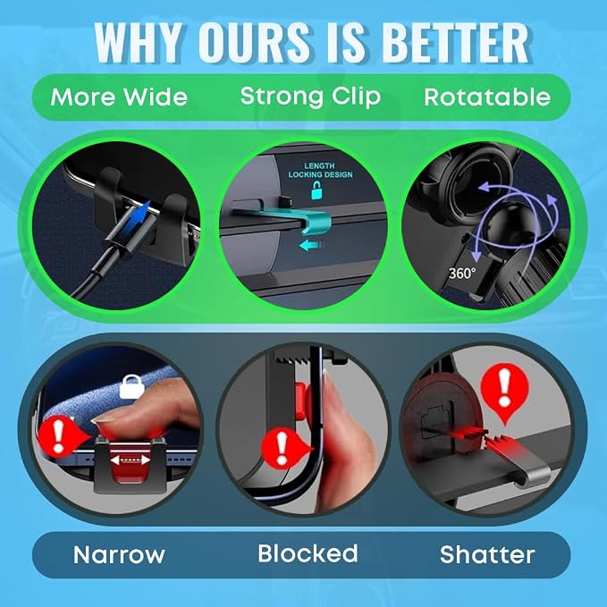 Upgraded 3-in-1 Phone Holders for Your Car, Heavy-Duty Car Phone Mount for - Image 5