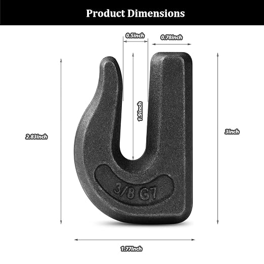 3/8 inch Weld On Grab Hooks, G70 Tractor Bucket Hooks Great - Image 2