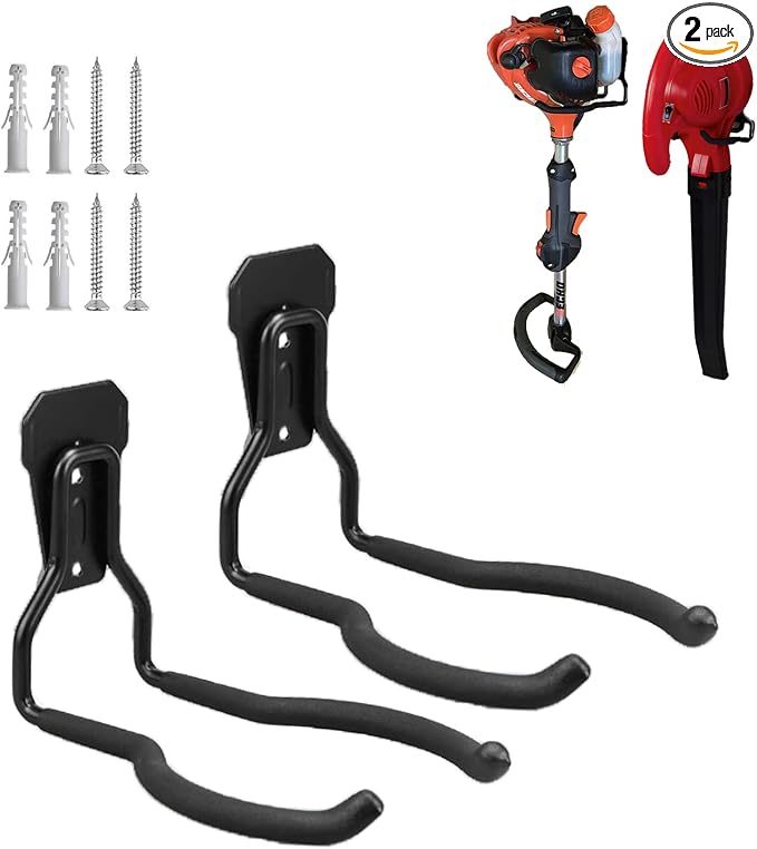 Garden Power Tool Hanger, Garage Wall Hooks, Weedeater Rack, String Trimmer by Juformin