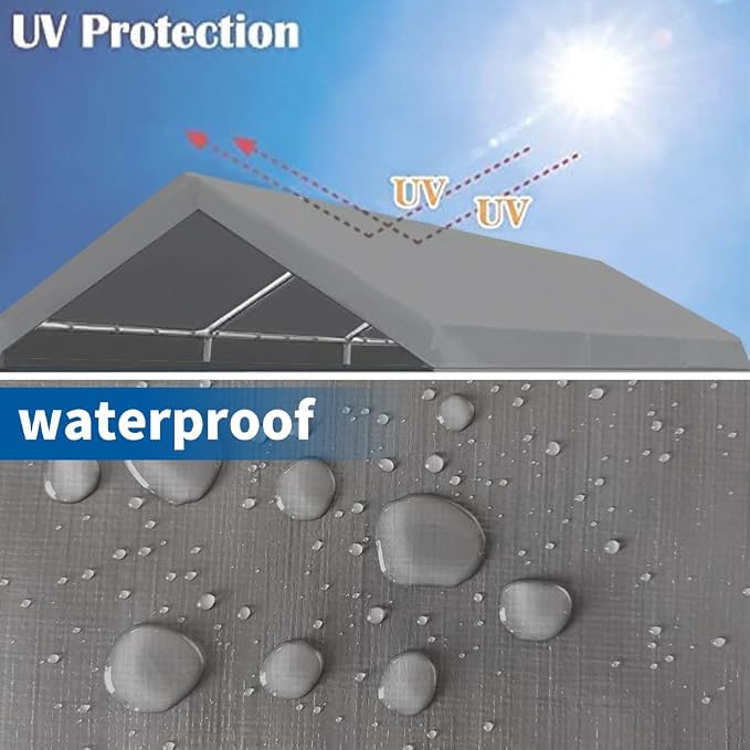 10'x20' Upgraded Carport Replacement Top Canopy Cover - Image 3