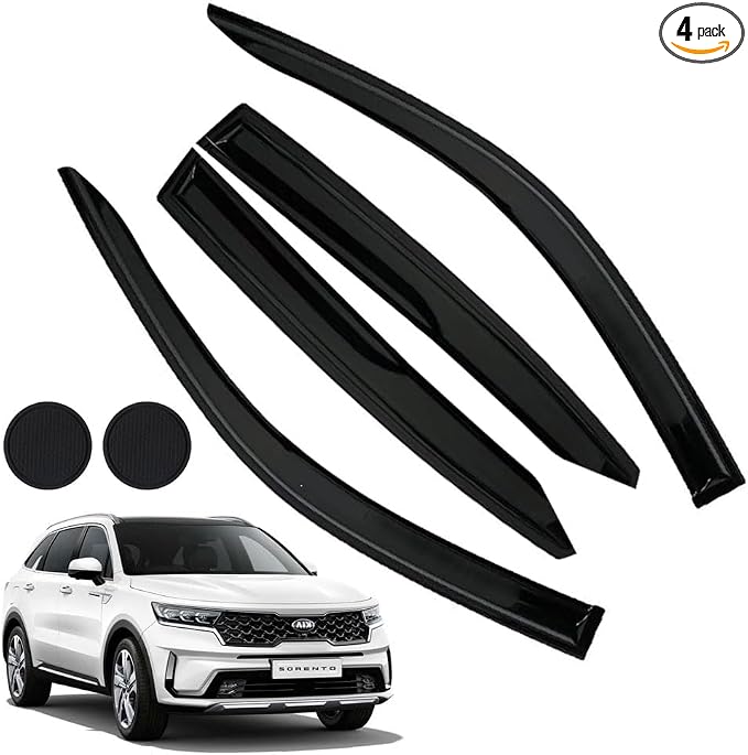 Rain Guards for Kia Sorento 2021-2023, Tape-on Side Window Deflectors for Kia by LETINGFAR