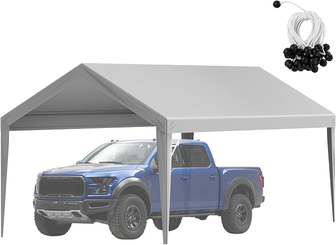 VEVOR Carport Replacement Canopy Cover 10 x 20 ft, Garage Top Tent Shelter Tarp - Image 9