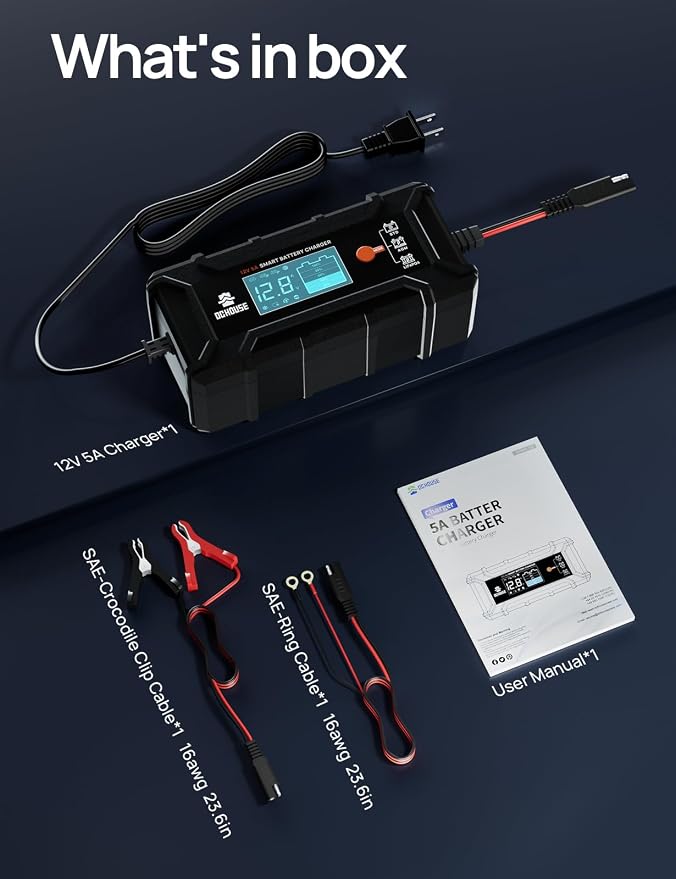 DC HOUSE 5A Battery Charger, 12V Smart Lithium Battery Charger - Image 9