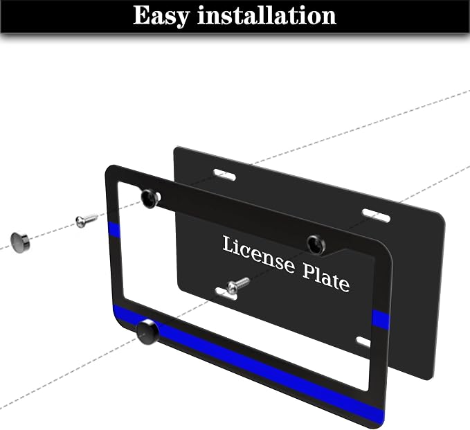 License Plate Frames for Women Blue Black Automotive Exterior Accessories for - Image 7