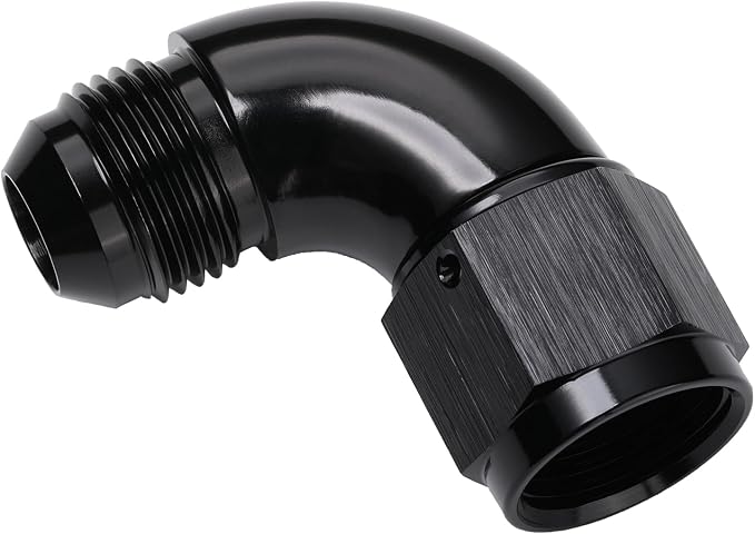 90 Degree 8AN Male to 8AN Female Swivel Full Flow Fitting Adapter Coupler - Image 4