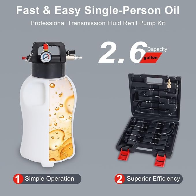 Transmission Fluid Pump Pneumatic Extractor and Dispenser Tool Kit, 8L ATF Fill - Image 2