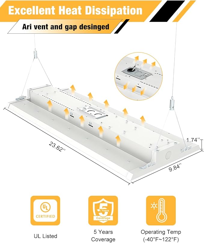 LED Linear High Bay Light, 210W High Bay Shop Lights Fixture, Compatible - Image 5