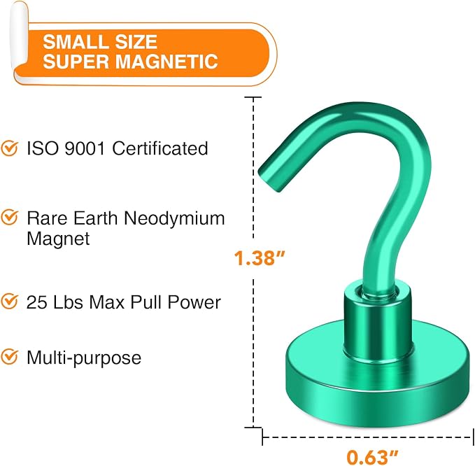 MIKEDE Magnetic Hooks Heavy Duty, 28LB+ Strong Magnets - Image 3