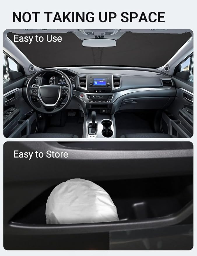 Proadsy 2025 Upgrade Windshield Sun Shade Custom Fit Honda Ridgeline 2017-2024 - Image 9