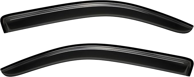 2pcs Outside Mount Style Dark Smoke Window Rain Guards Durable Side Wind by Deebior