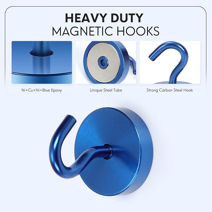 Neosmuk Magnetic Hooks, Cruise Ship Essentials, 120lb+ Heavy Duty Magnetic Hooks - Image 6