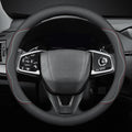 New Nappa Leather car Steering Wheel Cover, Universal 15 inch Black by HAOTULE