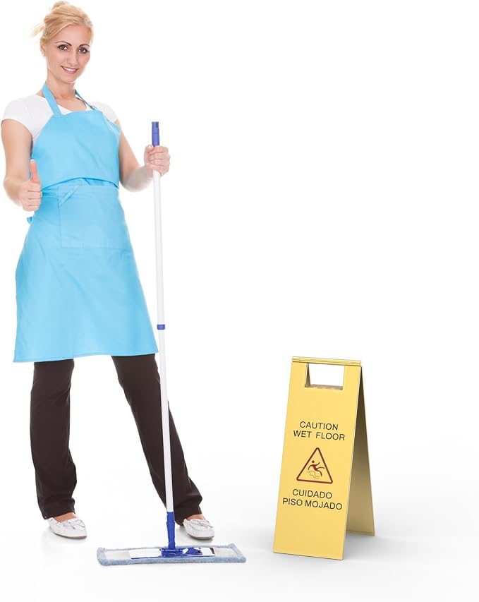 Stainless Steel Wet Floor Sign 2 Pack, 24 Inch Double-Sided Foldable Caution - Image 6