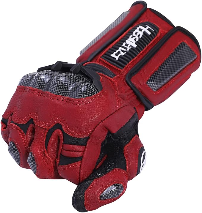 Harssidanzar Leather Motorcycle Gloves - Image 4