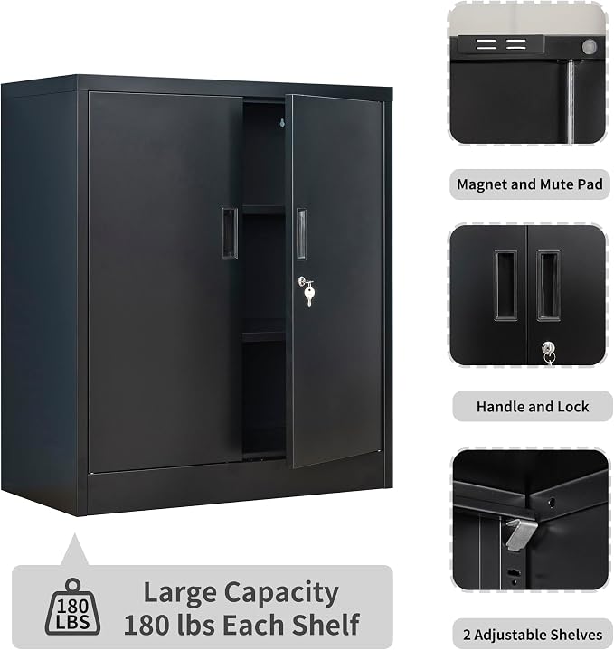 Metal Storage Cabinet, 36.2" H Locking Storage Cabinet - Image 4