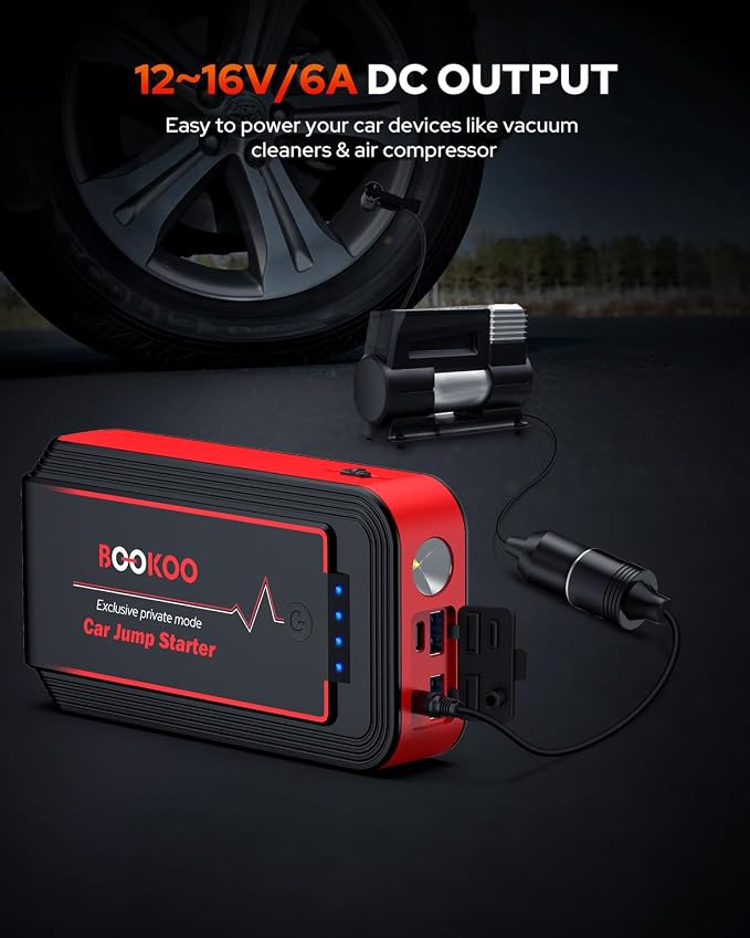 Jump Starter 3000A, BOOKOO Car Battery Jumper Starter Portable, 12V Jump Start - Image 5