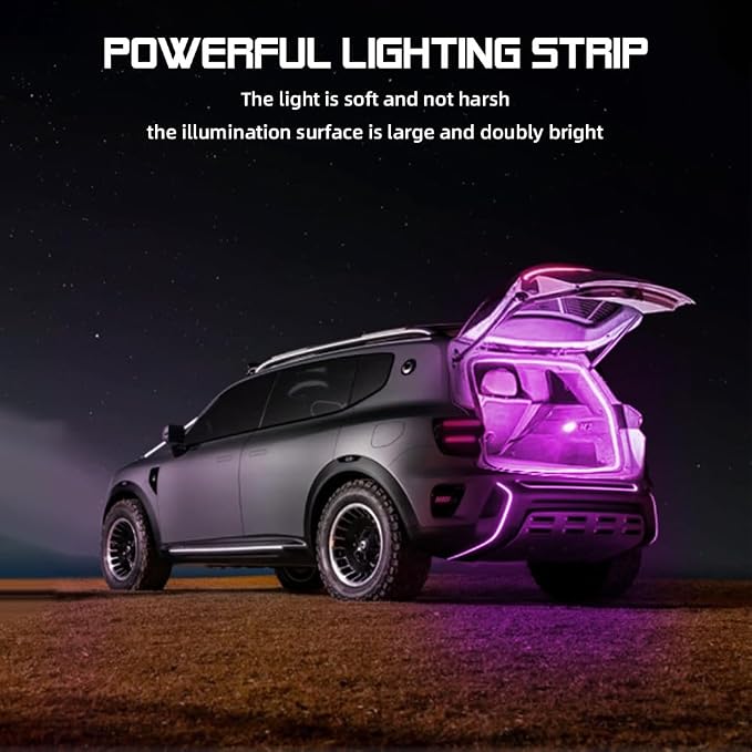 Car LED Strip Light For Trunk, 79Inch IP67 Silicone Waterproof Neon Light Strip - Image 5