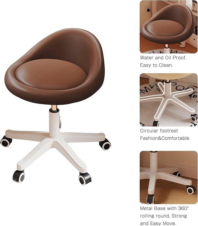 Rolling Stool Set of 2 Rolling Hydraulic Salon Stool - Image 4