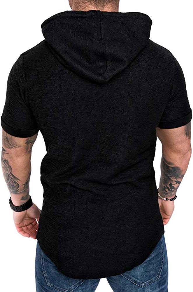 Lexiart Mens Fashion Athletic Hoodies Sport Sweatshirt Solid Color Fleece - Image 2