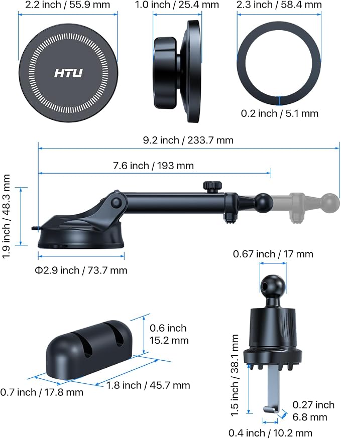 HTU for MagSafe Car Phone Mount Magnetic Phone Holder for Windshield Vent - Image 7