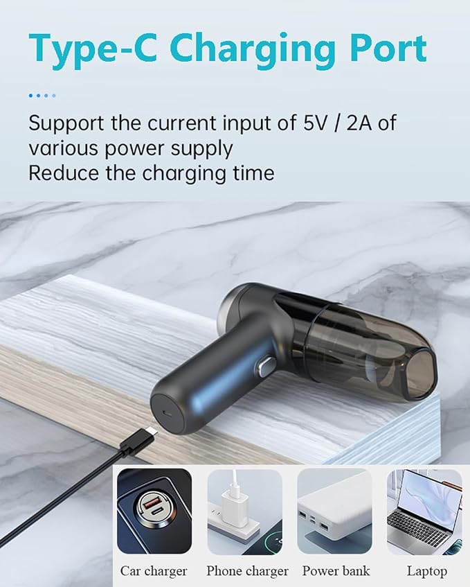 Small Car Vacuum Cleaner Cordless, Ultra Lightweight 0.68LB 3-IN-1 Mini - Image 7