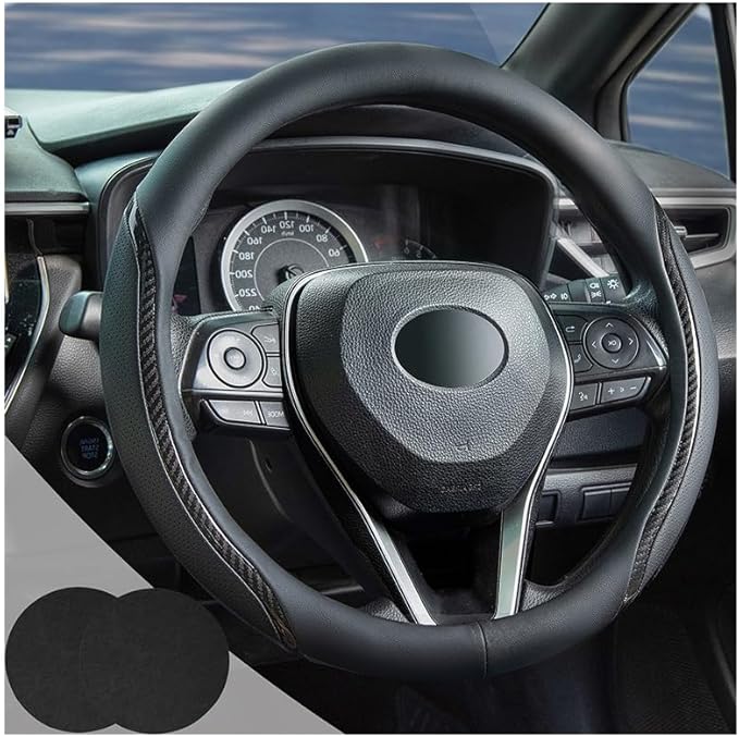Car Steering Wheel Cover Black, 14-14.5 inch Steering Wheel Covers by Muamos