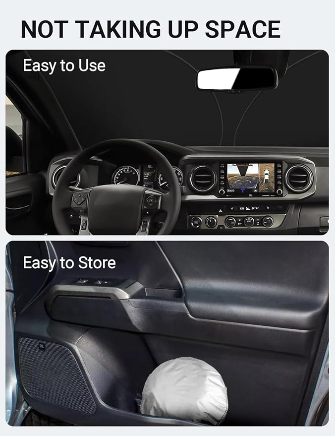 Proadsy for 2016-2023 Toyota Tacoma 2Dr 4Dr Pickup Windshield Sun Shade 4-Layer - Image 9