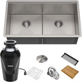 KRAUS Kore™ Workstation 33-inch Undermount 16 Gauge Double Bowl Stainless Steel by KRAUS