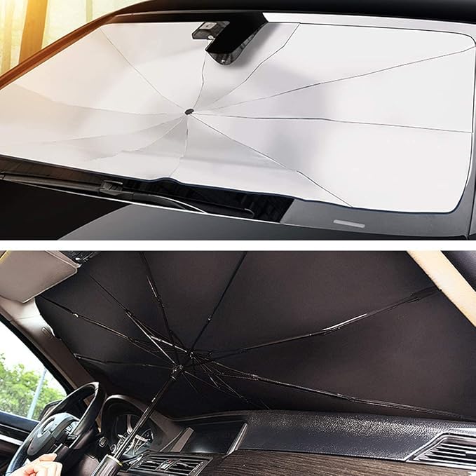 helloleiboo Car Windshield Sun Shade UV Rays and Heat Sun Visor Protector - Image 8