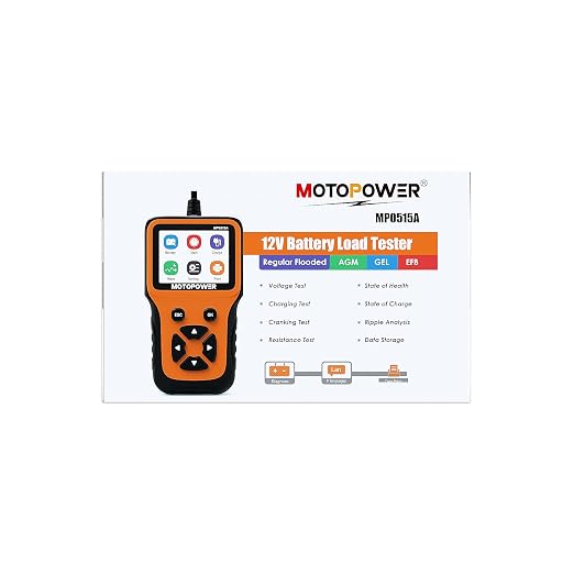 MOTOPOWER MP0515A 12V Car Battery Tester Automotive 100-2000 CCA Battery Load - Image 9