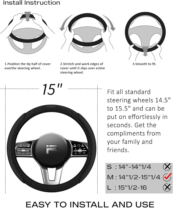 Skechers Steering Wheel Cover, Memory Foam Car Steering Wheel Cover, - Image 8