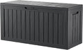 80 Gallon Lockable Resin Deck Box, Waterproof & UV-Resistant Outdoor Storage Box by Home
