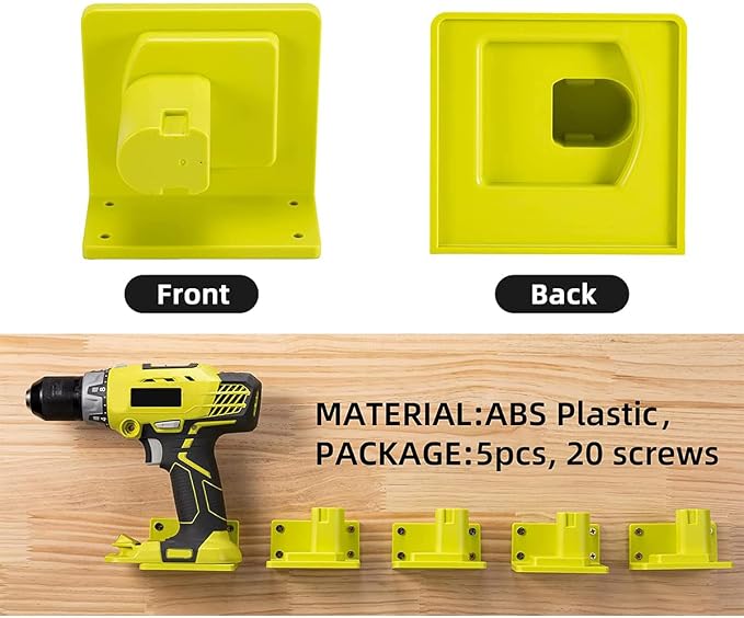 5Pcs Tool Mount Holder Plastic Electric Tool Battery Dock Compatible - Image 4