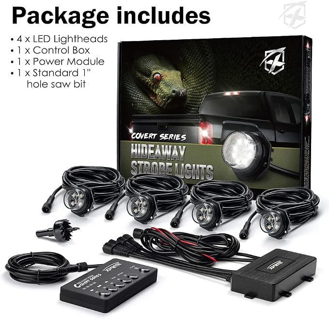 Xprite Amber Green LED Hideaway Strobe Lights Kit 20 Flashing Patterns - Image 7