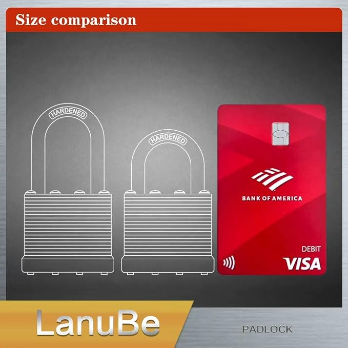 LanuBe Laminated Padlock 1-9/16inch Long Shackle 60 Pack Keyed Alike, Bulk Locks - Image 4