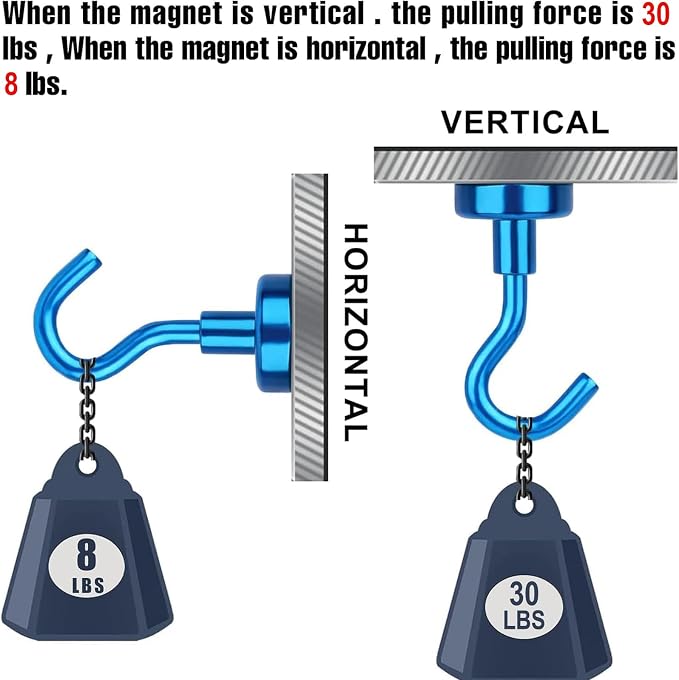 DIYMAG Magnetic Hooks, 30Lbs Strong Heavy Duty Cruise Magnet S-Hooks - Image 3