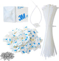 200pcs 3/4" 3M Back-Glue Self Adhesive White Strong Cable Zip Tie Mounts by XHF